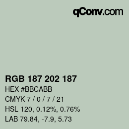 Farbcode: RGB 187 202 187 | qconv.com
