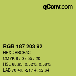 Farbcode: RGB 187 203 92 | qconv.com