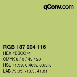 カラーコード: RGB 187 204 116 | qconv.com