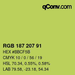 颜色代码: RGB 187 207 91 | qconv.com