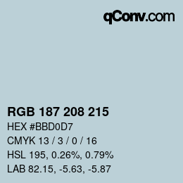 Color code: RGB 187 208 215 | qconv.com
