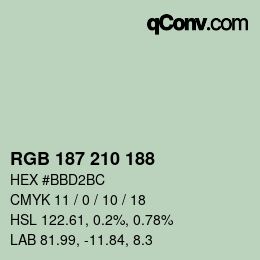 Color code: RGB 187 210 188 | qconv.com