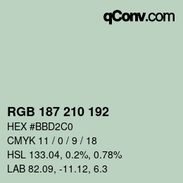 Color code: RGB 187 210 192 | qconv.com