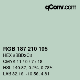 Color code: RGB 187 210 195 | qconv.com