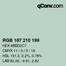Color code: RGB 187 210 199 | qconv.com