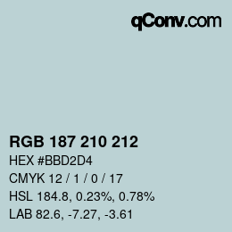 Farbcode: RGB 187 210 212 | qconv.com
