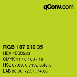 Código de color: RGB 187 210 35 | qconv.com