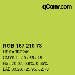 颜色代码: RGB 187 210 73 | qconv.com