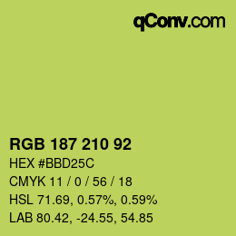 Color code: RGB 187 210 92 | qconv.com