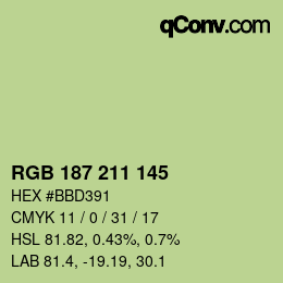 Color code: RGB 187 211 145 | qconv.com