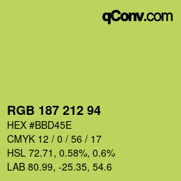 Código de color: RGB 187 212 94 | qconv.com
