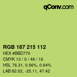 Farbcode: RGB 187 215 112 | qconv.com
