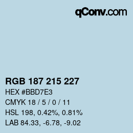 Color code: RGB 187 215 227 | qconv.com