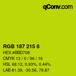 Color code: RGB 187 215 8 | qconv.com