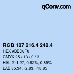 カラーコード: RGB 187 216.4 248.4 | qconv.com