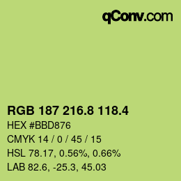 カラーコード: RGB 187 216.8 118.4 | qconv.com