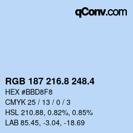 カラーコード: RGB 187 216.8 248.4 | qconv.com