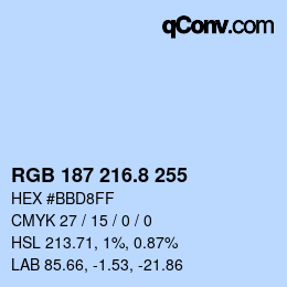 カラーコード: RGB 187 216.8 255 | qconv.com