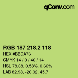 カラーコード: RGB 187 218.2 118 | qconv.com