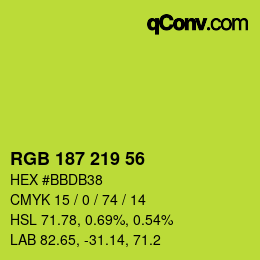 颜色代码: RGB 187 219 56 | qconv.com
