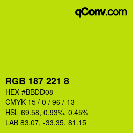 Color code: RGB 187 221 8 | qconv.com