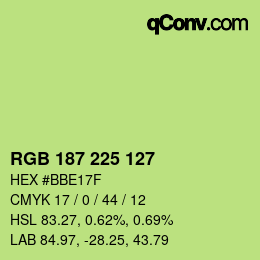 颜色代码: RGB 187 225 127 | qconv.com