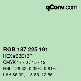 Color code: RGB 187 225 191 | qconv.com