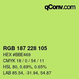 Color code: RGB 187 228 105 | qconv.com