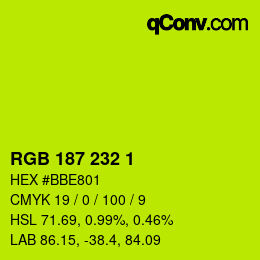 Color code: RGB 187 232 1 | qconv.com