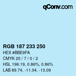 Color code: RGB 187 233 250 | qconv.com