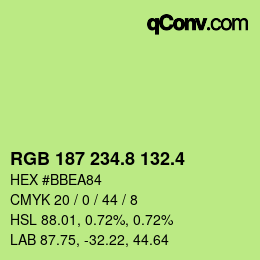カラーコード: RGB 187 234.8 132.4 | qconv.com