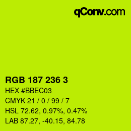 カラーコード: RGB 187 236 3 | qconv.com
