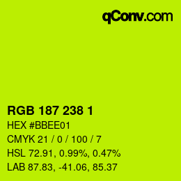 Color code: RGB 187 238 1 | qconv.com