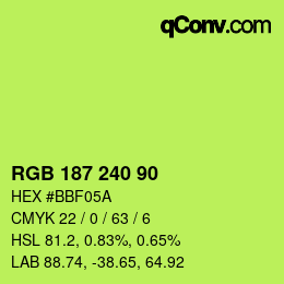 Farbcode: RGB 187 240 90 | qconv.com