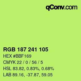 Color code: RGB 187 241 105 | qconv.com