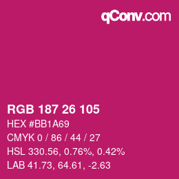 Color code: RGB 187 26 105 | qconv.com
