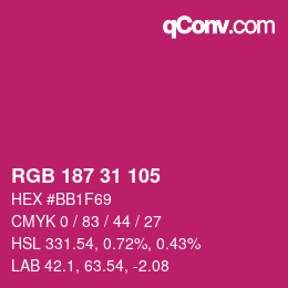 Color code: RGB 187 31 105 | qconv.com