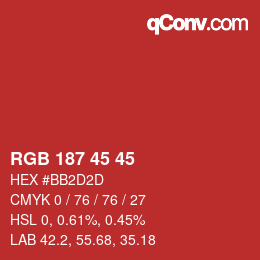カラーコード: RGB 187 45 45 | qconv.com