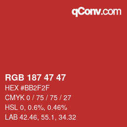 カラーコード: RGB 187 47 47 | qconv.com