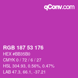 颜色代码: RGB 187 53 176 | qconv.com