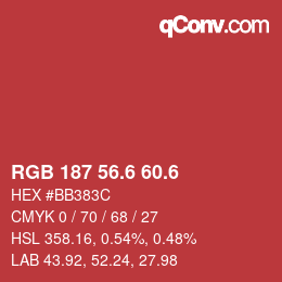 カラーコード: RGB 187 56.6 60.6 | qconv.com