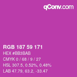 カラーコード: RGB 187 59 171 | qconv.com