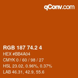 Color code: RGB 187 74.2 4 | qconv.com