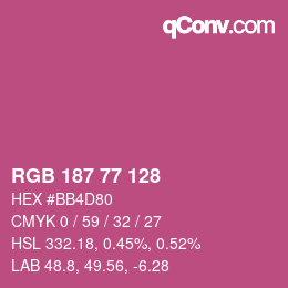 Código de color: RGB 187 77 128 | qconv.com