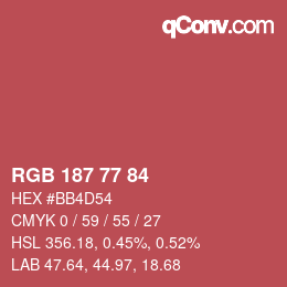 Code couleur: RGB 187 77 84 | qconv.com