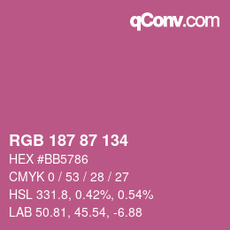 Color code: RGB 187 87 134 | qconv.com