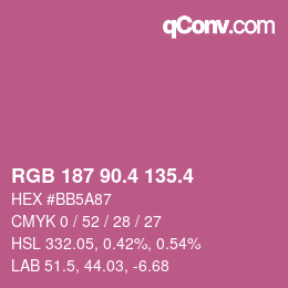 カラーコード: RGB 187 90.4 135.4 | qconv.com