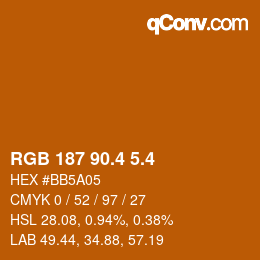 カラーコード: RGB 187 90.4 5.4 | qconv.com