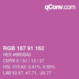 Color code: RGB 187 91 162 | qconv.com