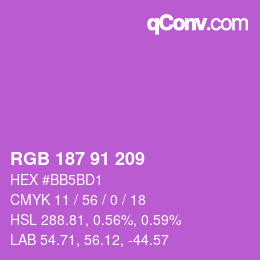 Color code: RGB 187 91 209 | qconv.com